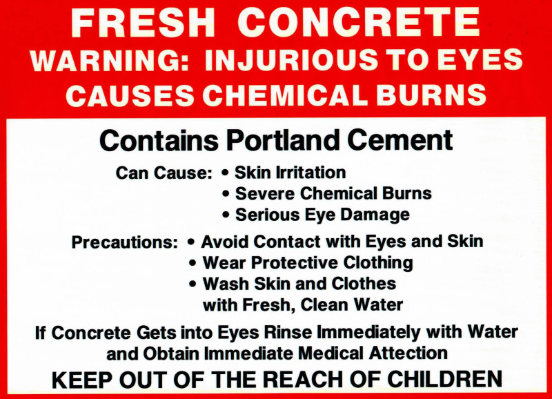 Fresh Concrete Warning Placard