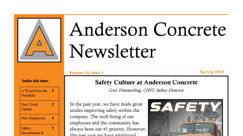 Anderson Concrete Newsletter