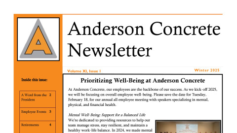 Anderson Concrete Newsletter